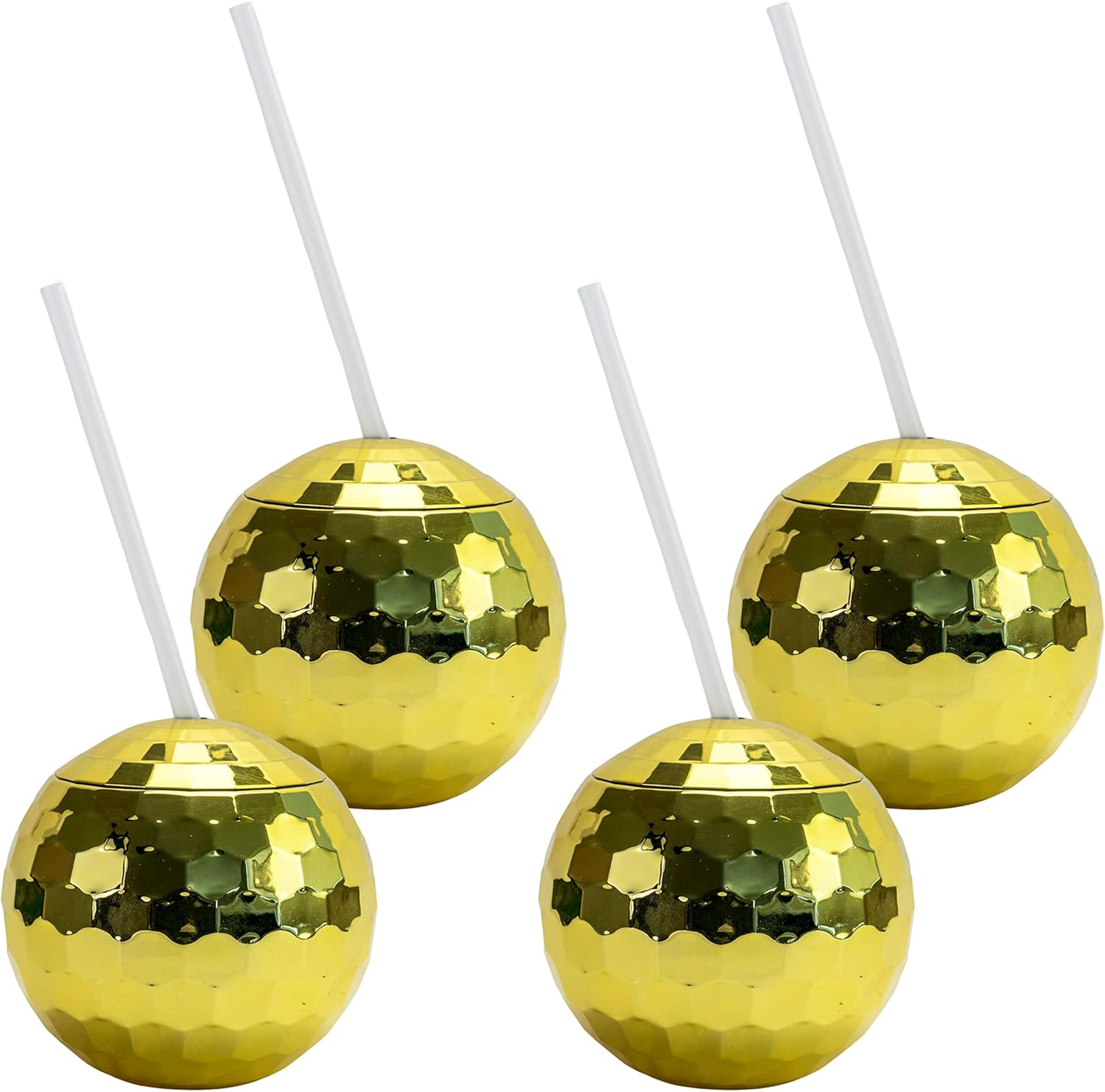 thepinkcow Disco Ball Cups with lid, straw, 19 oz Pink