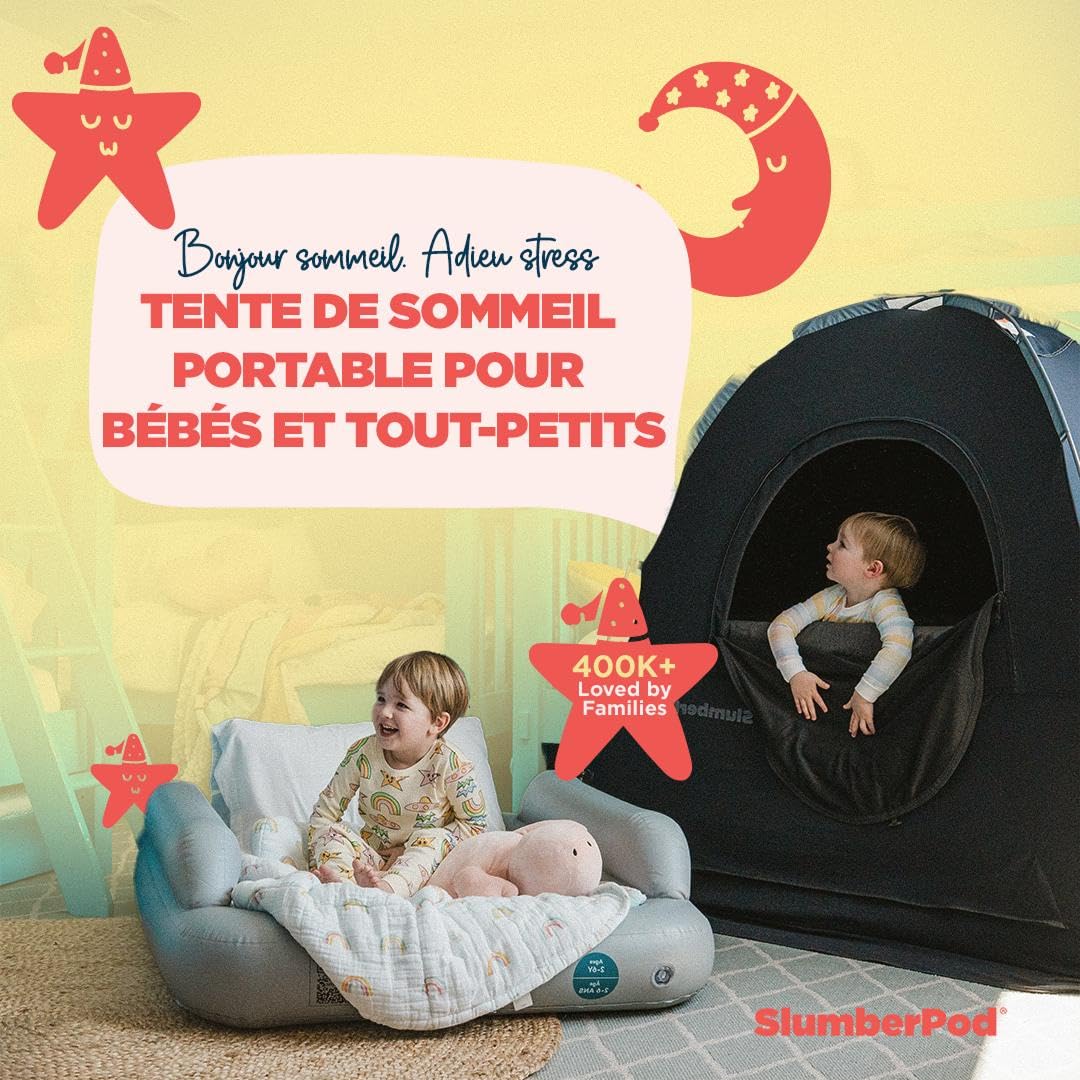 SlumberPod Nacelle d'intimité Portable Pod Auvent occultant Housse de Berceau, Espace de Couchage pour âge 4 Mois et Plus avec Pochette Moniteur et Fermeture éclair, Housse occultante, Auvent de