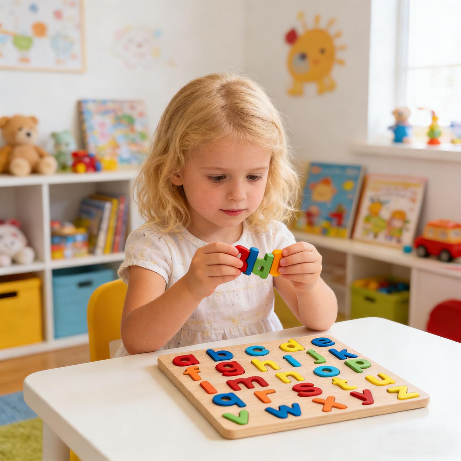 Wooden Numbers Alphabet Puzzles,Toddler Puzzle, Jigsaw Puzzle Board for Toddlers 3+ Year Old - Image 3