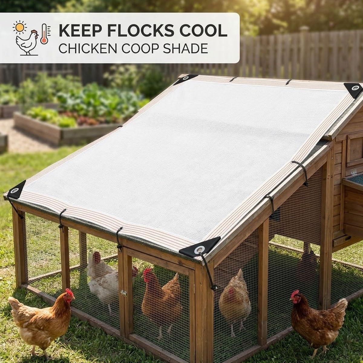 Rete Antigrandine, 50% Rete Ombreggiante Esterno, Bianco Telo Ombreggiante con Occhielli, Traspirante Vela da Sole per Orto Balcone Serra Giardino Hdpe Tenda da Ombra 3x4 5x5 6x10(3x5m)