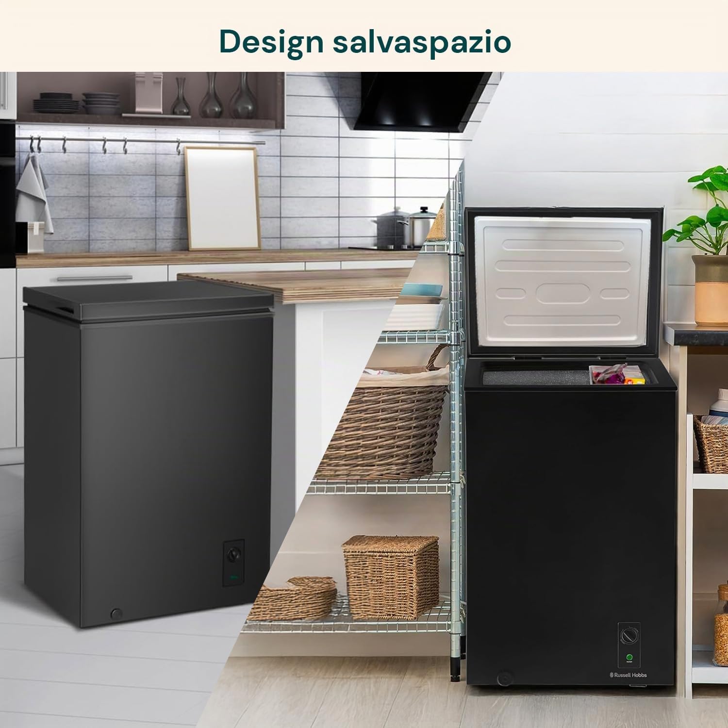 Wintem – Congelatore Libera Installazione a Pozzetto 99L per Casa e Ufficio, Doppia Funzione Frigo e Freezer, Termostato Regolabile a 7 Livelli, Basso Consumo e Funzionamento Silenzioso