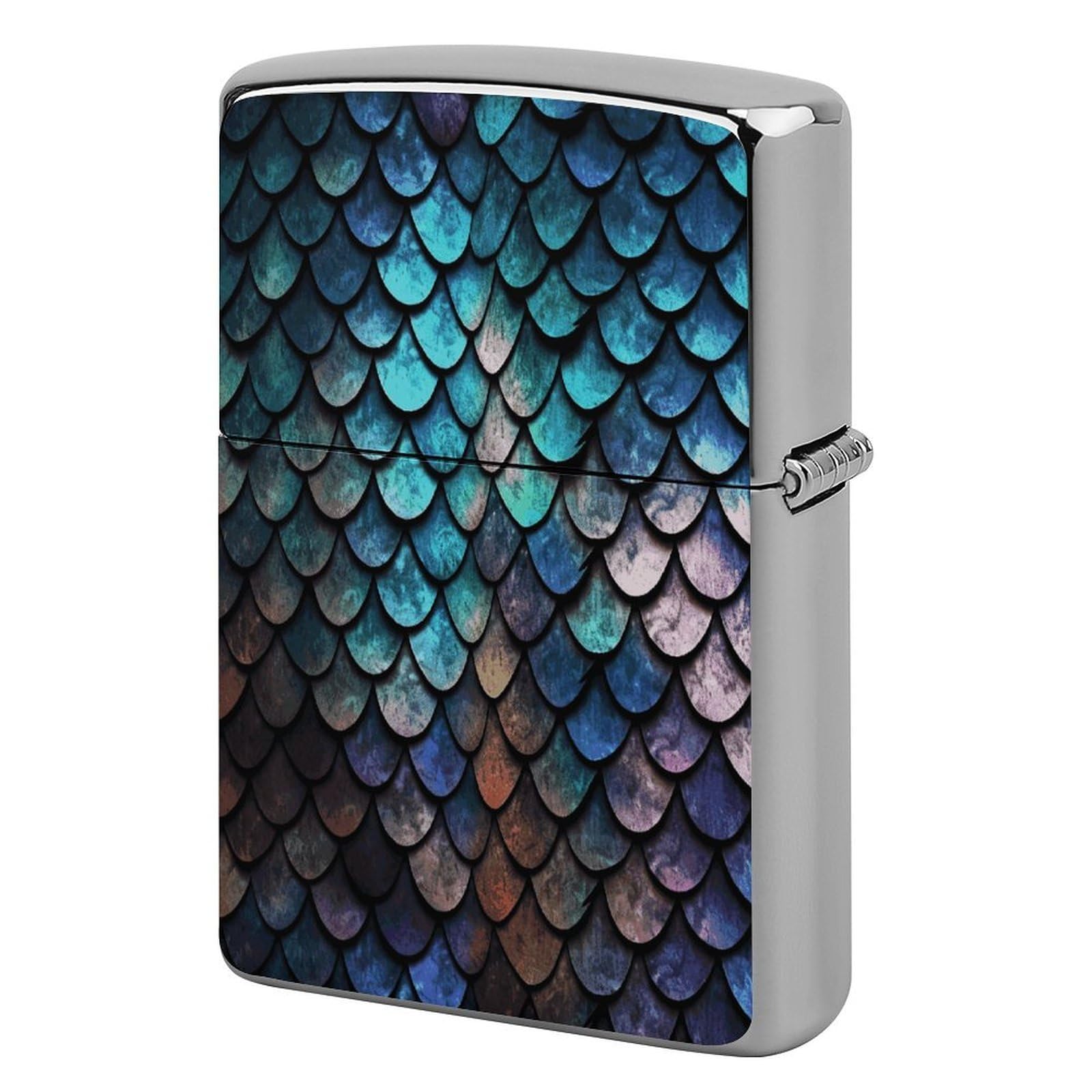 Btcowzrv Style Dragon Scale Pattern Metal Lighter Case Sleeve Cover Holder