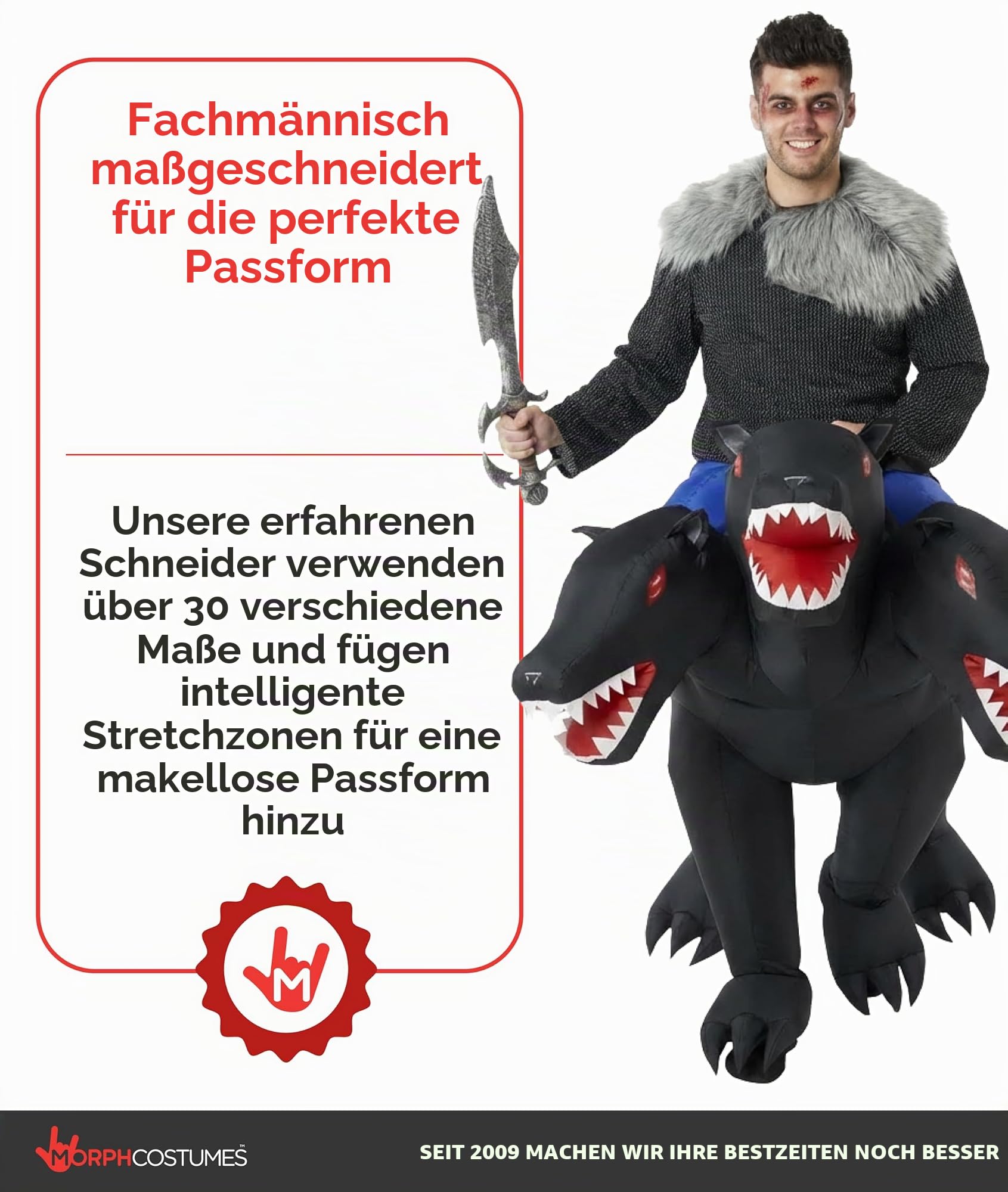 Morph Aufblasbares Hunde Kostüm Erwachsene, Gruseliges Halloween Kostüm