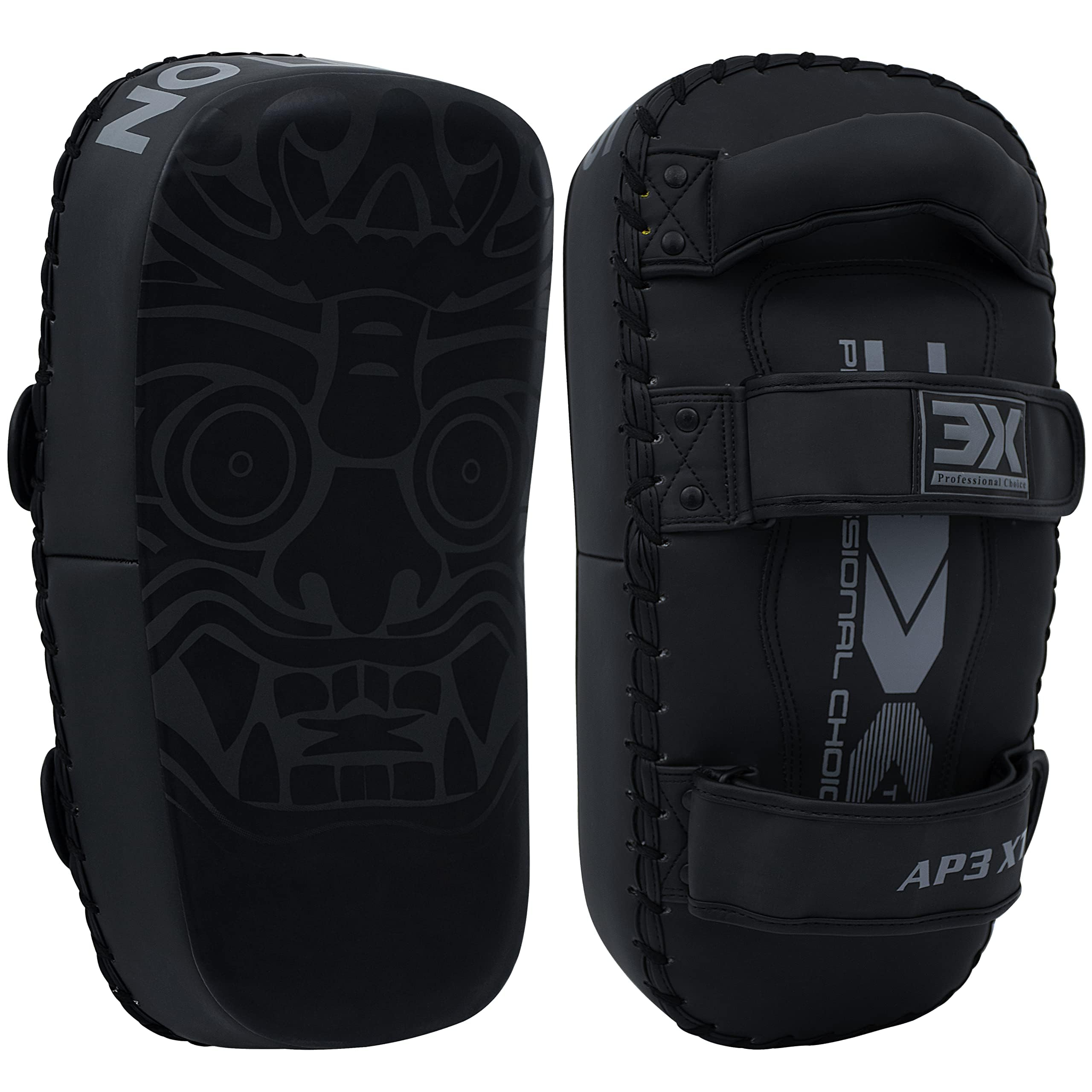 3X Sports Muay Thai Pad for Coaching, Kickboxing Curved Kick pad, Thai Pads Strike Shield MMA, Martial Arts, Karate, Taekwondo, Punching, Foot, Knee and Elbow Target
