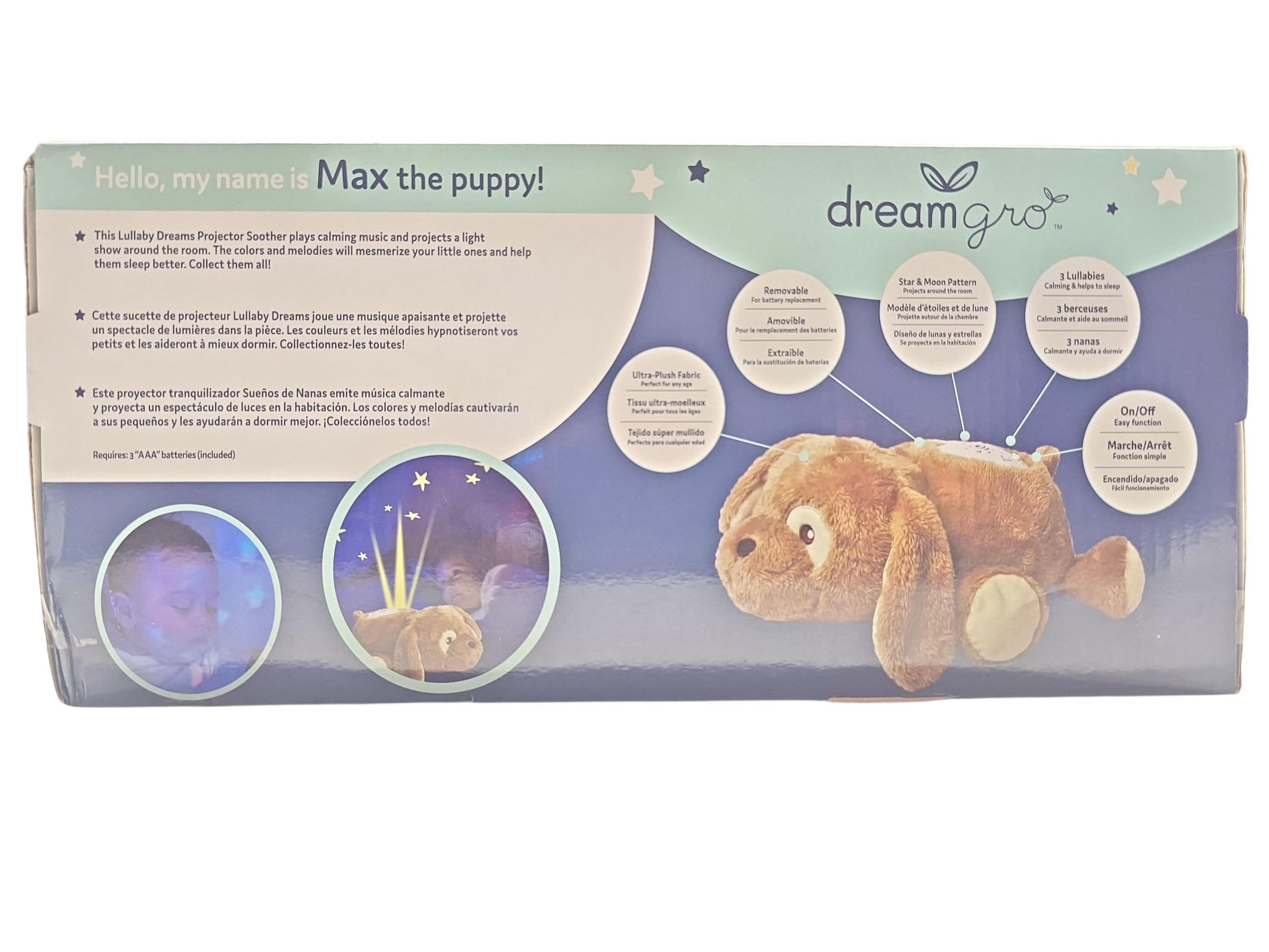 Amazon.com : Dreamgro Lullaby Dreams Plush Bear Night Light, Star