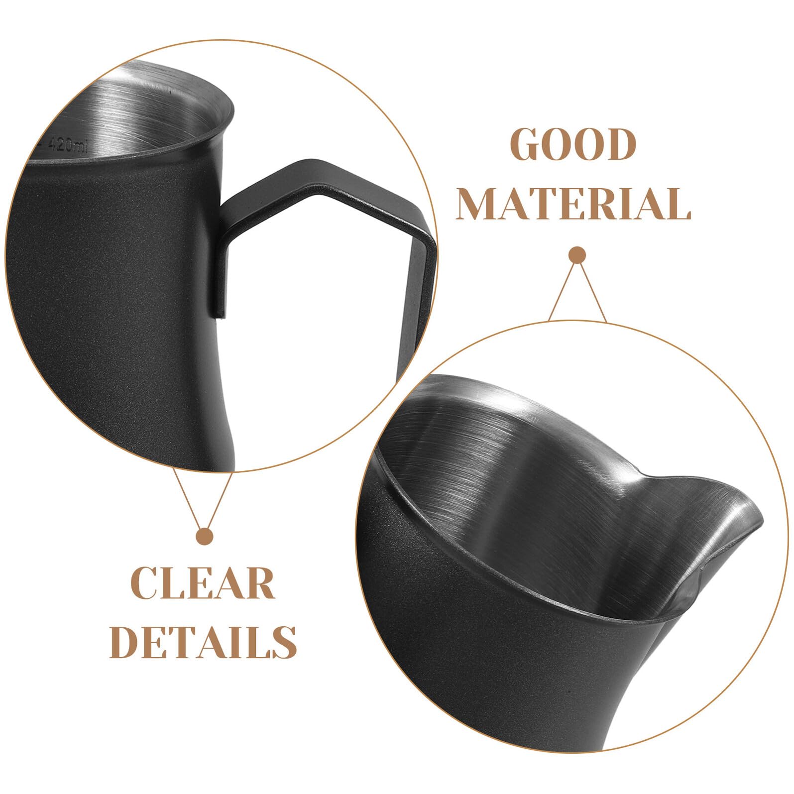 Jarra y 480ml Inoxidable Espumar Leche Acero para Diseño Elegante Vertido Precisión para Uso Profesional y Comercial en Cafeterías