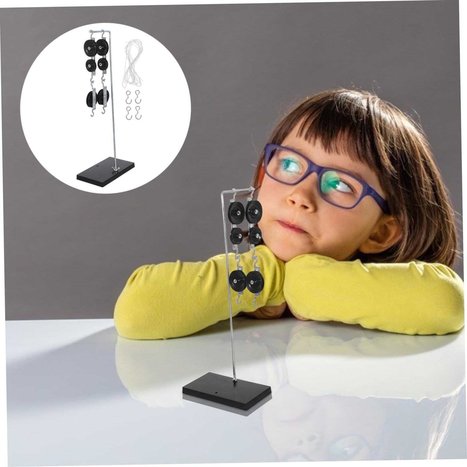 PRETYZOOM 5 Juegos Kit de Poleas para Experimentos Escolares con Base Galvanizada Estable Sistema de Poleas Sencillo y Doble para Enseñanza de Física y Análisis de Fuerzas Aulas