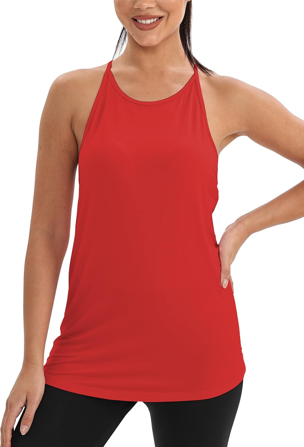 Mippo Womens Workout Tank Tops Racerback Tops Open Back Athleitc Yoga Tank Gym Tennis Shirt - Image 2