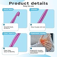 Vista 4 de Mayboos Juego de 35 ganchos de ganchillo, mango ergonómico de aluminio coloreado, agujas de tejer de ganchillo para hilo artesanal