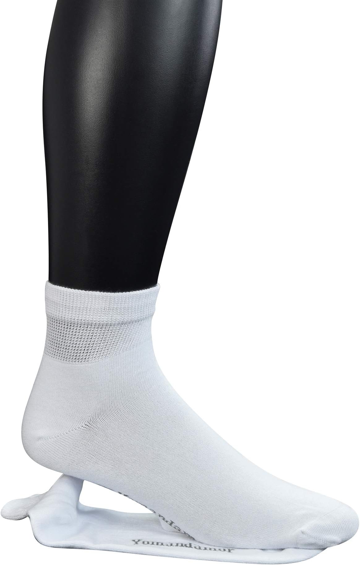 Yomandamor 5 Pairs Mens Coolmax Diabetic Ankle Socks with Seamless Toe and Extra-Wide Top