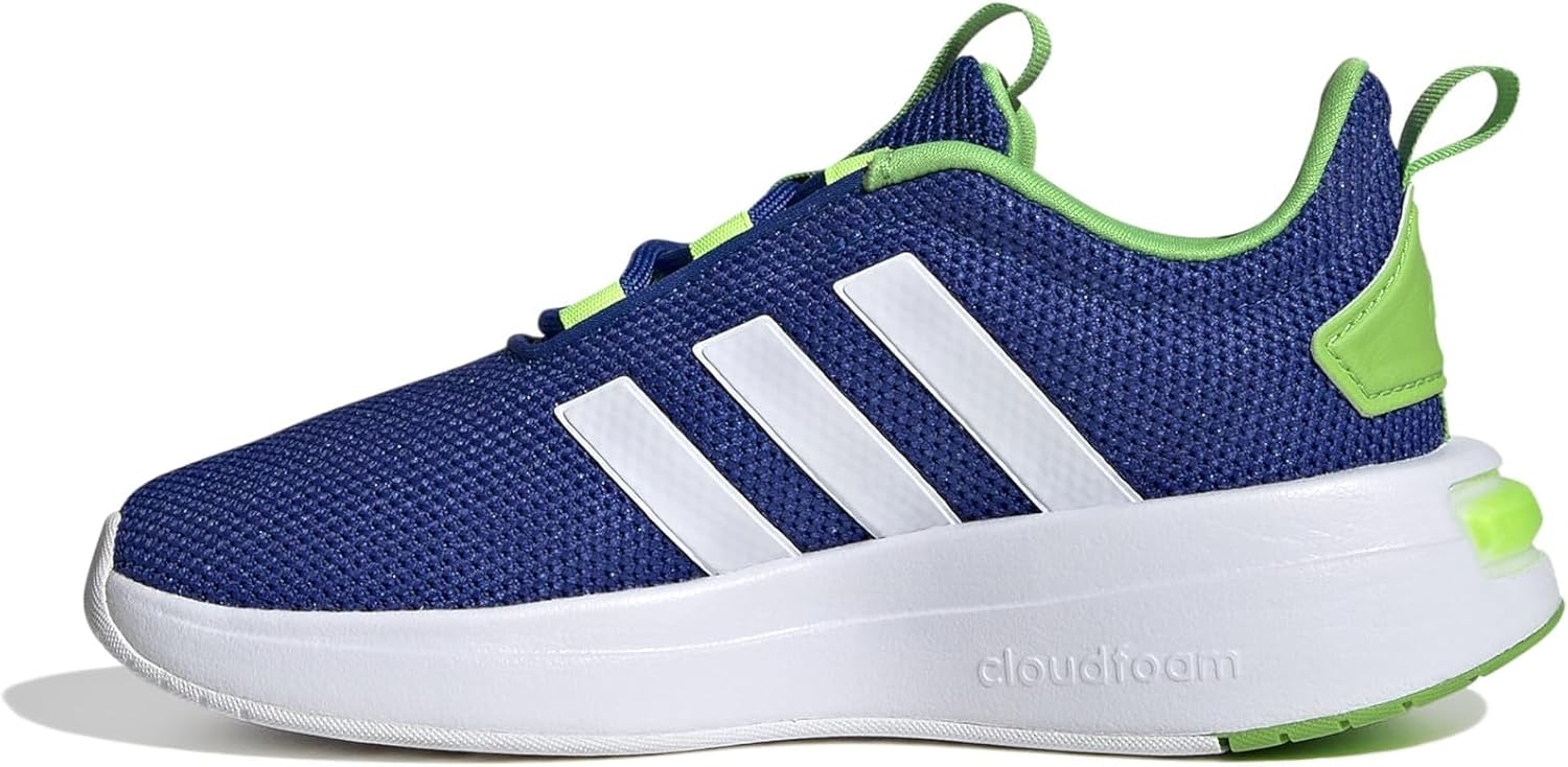 adidas Boy's Racer TR23 Running Shoes (Little Kid/Big Kid) Team Royal Blue/White/Lucid Lime 1 5 Big Kid M