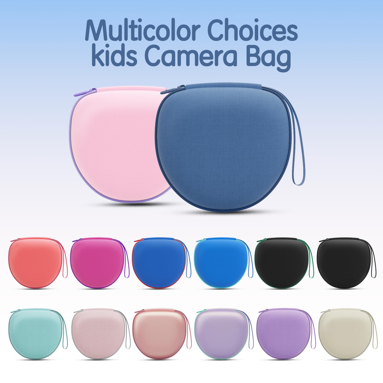 Etui na słuchawki dla dzieci iClever HS19/BTH12/noot products/EarFun K1/Candy Bila/IMYB Foldabe Kids Headphones, NIEBIESKI