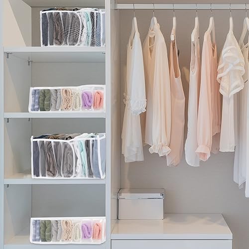 Miniatura 6 de Roowest 18 organizadores de armario y almacenamiento de ropa organizadores de cajones para ropa malla para almacenamiento de ropa camisetas jeans