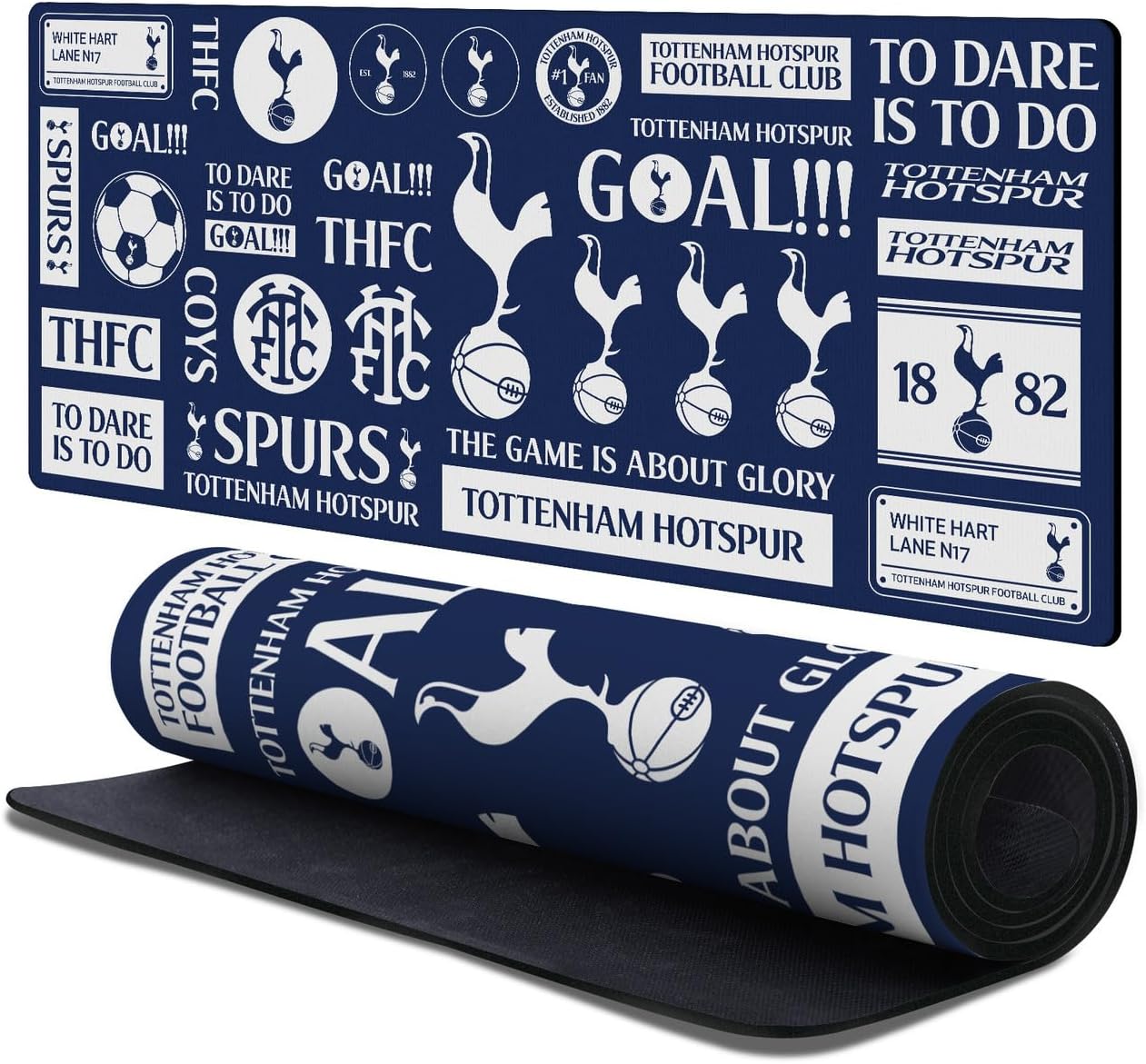 Head Case Designs Officially Licensed Tottenham Hotspur F.C. Sticker Collage Logo Art 37.4 x 15.75 x 0.16 inches (900 x 400 mm) - XL Gaming Office Desk PC Keyboard Mouse Mat Pad