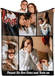 Bemaystar Personalisierte Decke mit Foto – Kuschelige Fotodecke selbst gestalten – Valentinstag Personalisierte Geschenk für Frauen Männer Freundin Geburtstag, Weihnachten