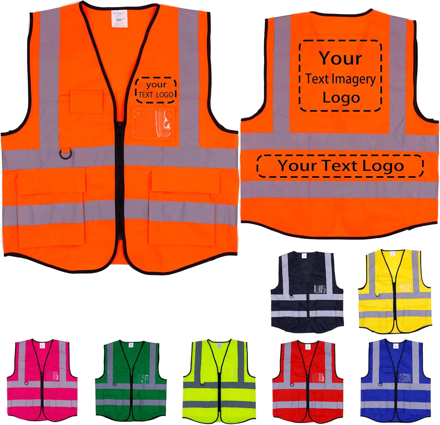 Lyhacjp Custom Safety Vest for Men with Pockets Construction Vest High