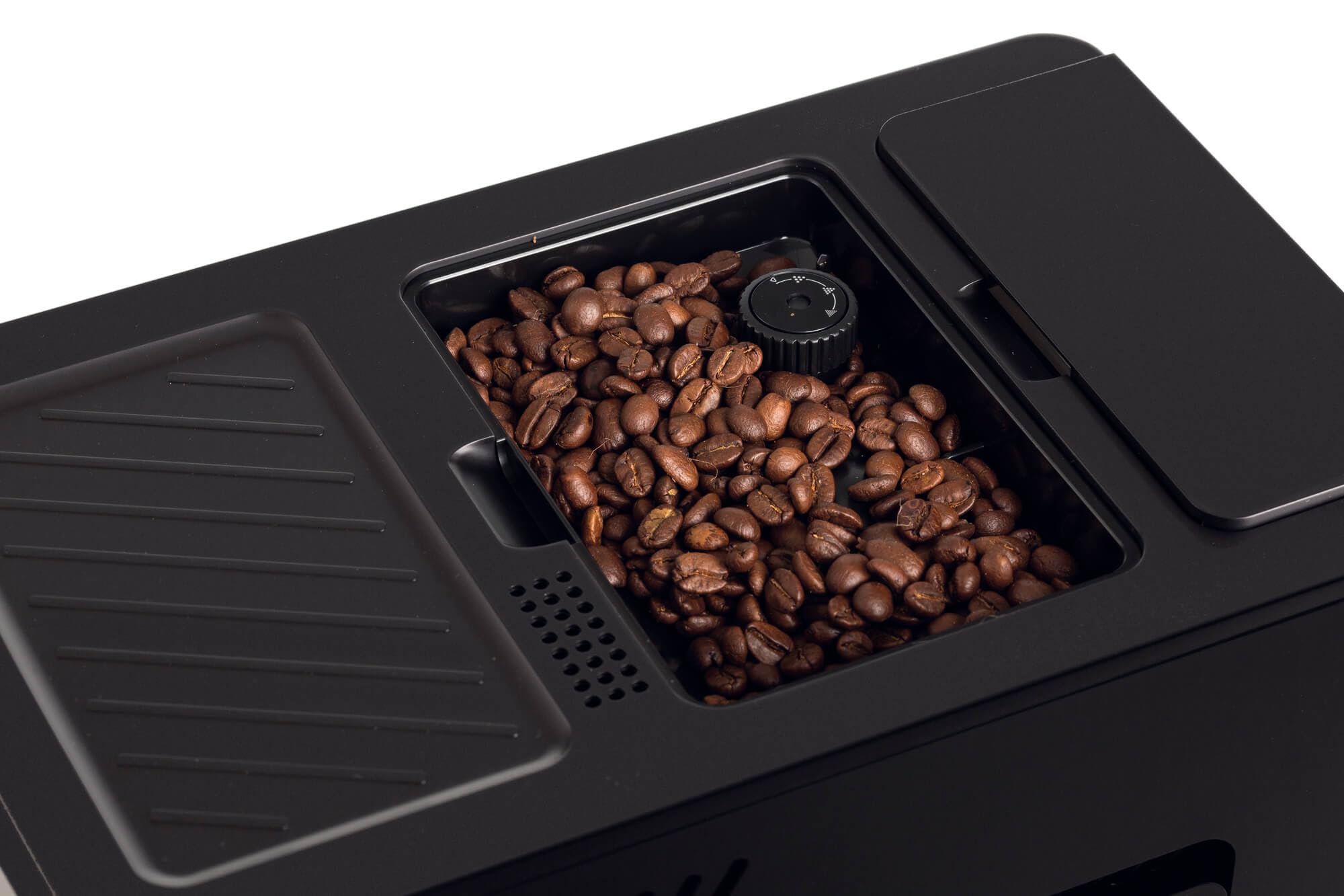 Ariete 1452 Diadema, cafetera automática, 1350W, 19 bar de presión, para café, americano y agua caliente, dispositivo capuchino, pantalla LED, dispensador ajustable, negro