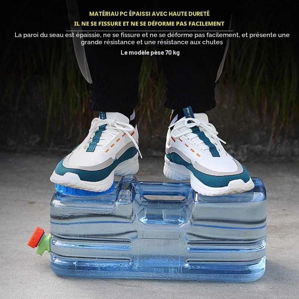 10L Jerrican Alimentaire Camping, Reservoir Eau Seau avec Robinet, Grande Capacité Bidon d'eau avec Poignée, Bouilloire Qualité Alimentaire, Bouteille d'eau Multifonctionnelle Réutilisable (10L A)