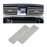 8sanlione 20PCS Car Air Conditioner Decoration Strip, DIY Vent Outlet Trim, Bendable Interior Accessories, Molding Strip for Most Vents (White/Lattice)