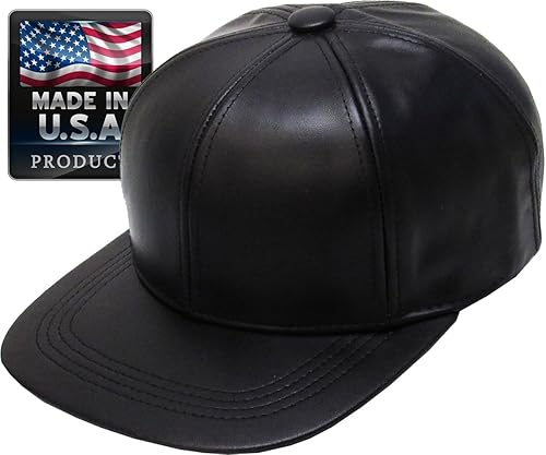 KBETHOS Gorra de béisbol de cuero genuino de Bill Fabricado en Estados Unidos