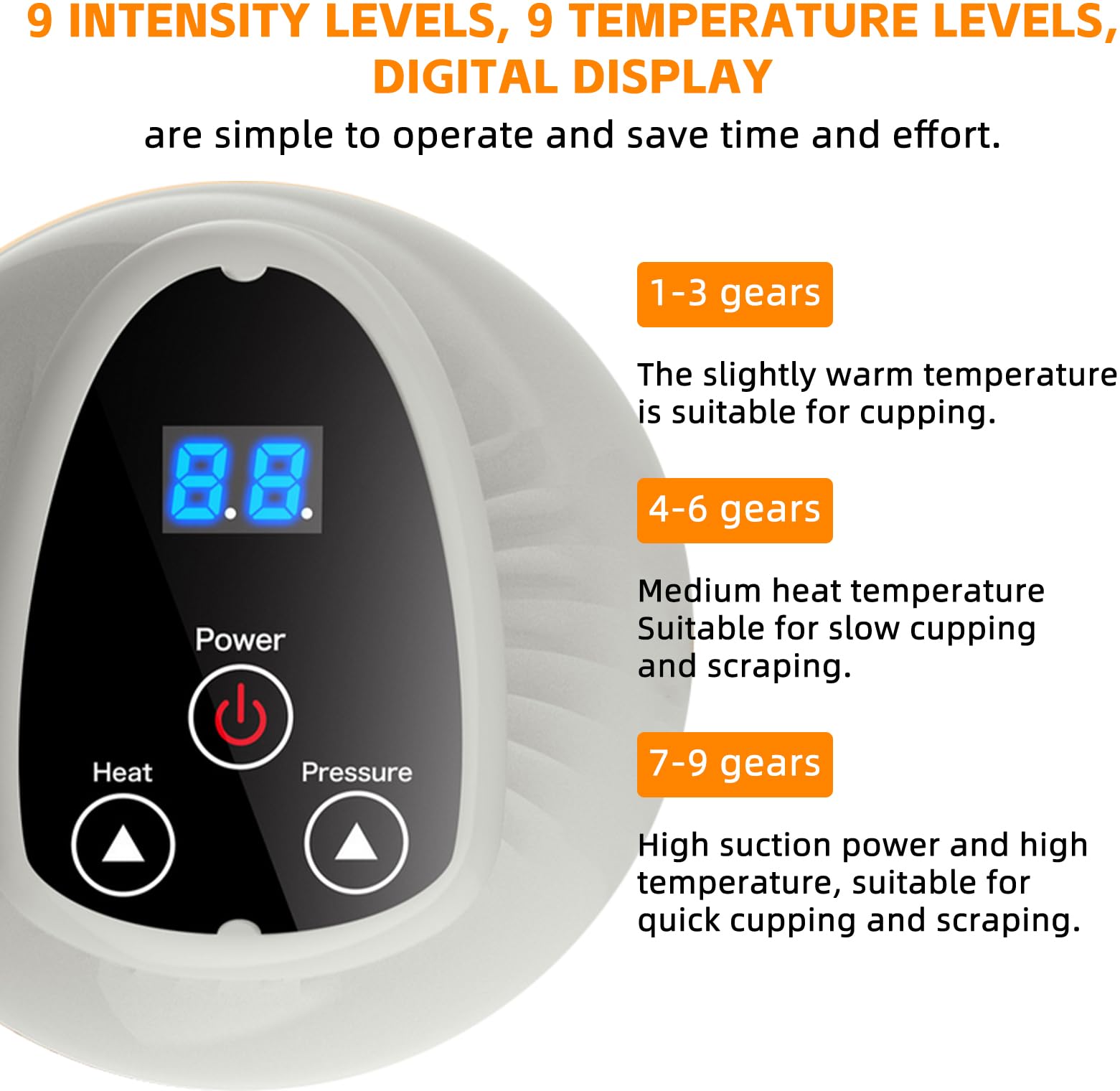 Masseur Anti Cellulite Electrique, Appareil de Massage 4-en-1 Contre la Cellulite avec 9 niveaux et 9 niveaux de chauffage, Appareil de Massage Gua Sha Électrique pour Détendre Muscles