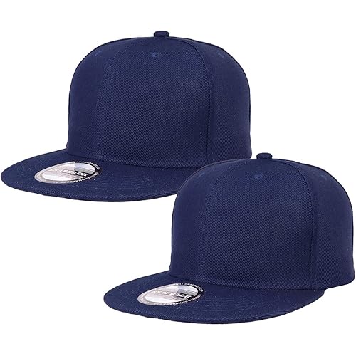 Classic Snapback Hat Cap Hip Hop Style Flat Bill Blank Solid Color Adjustable Size