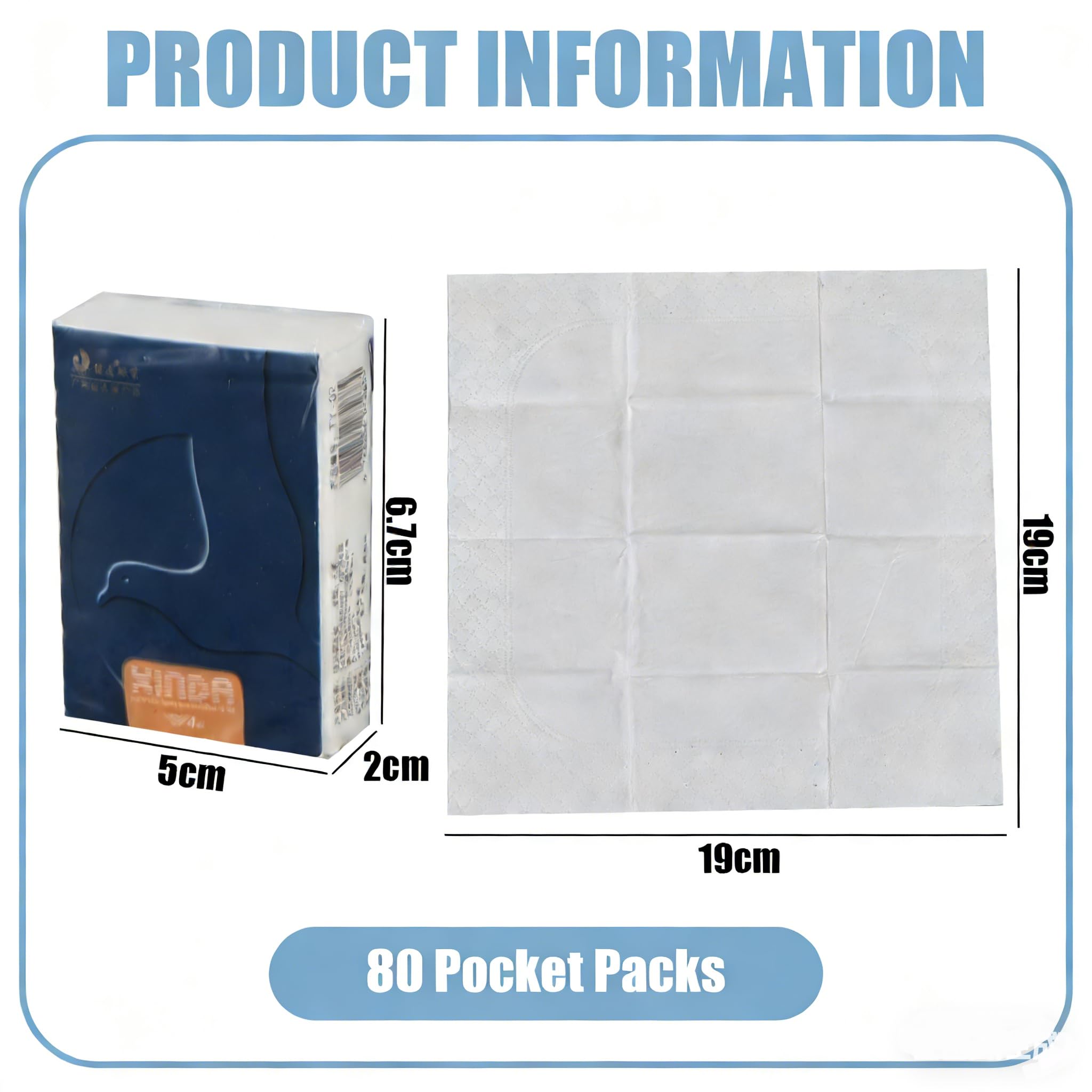 Xyskin Prácticos pañuelos de bolsillo de 4 capas, paquetes de 80