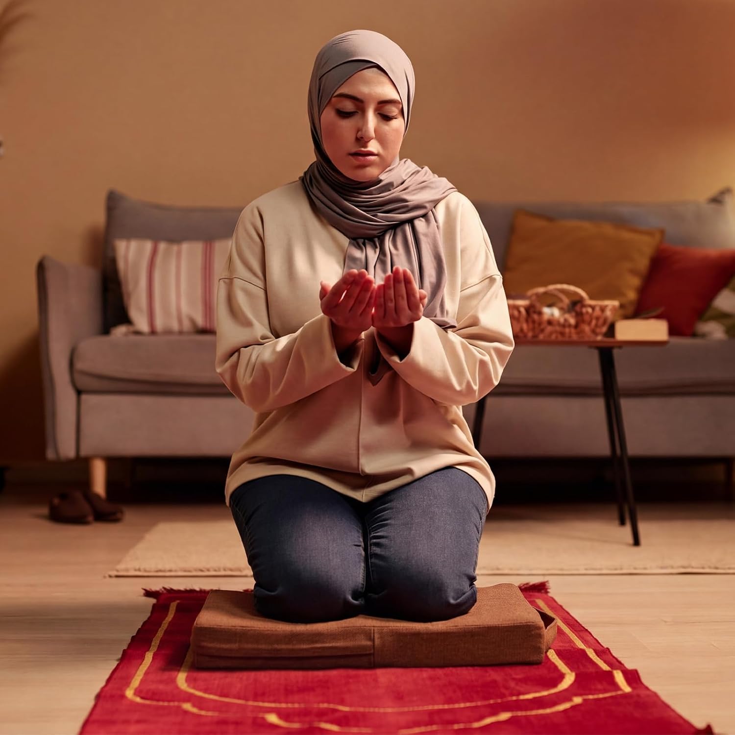 Small Personal Prayer Kneeler Pad 15" Religious Kneeling Pillow Pad