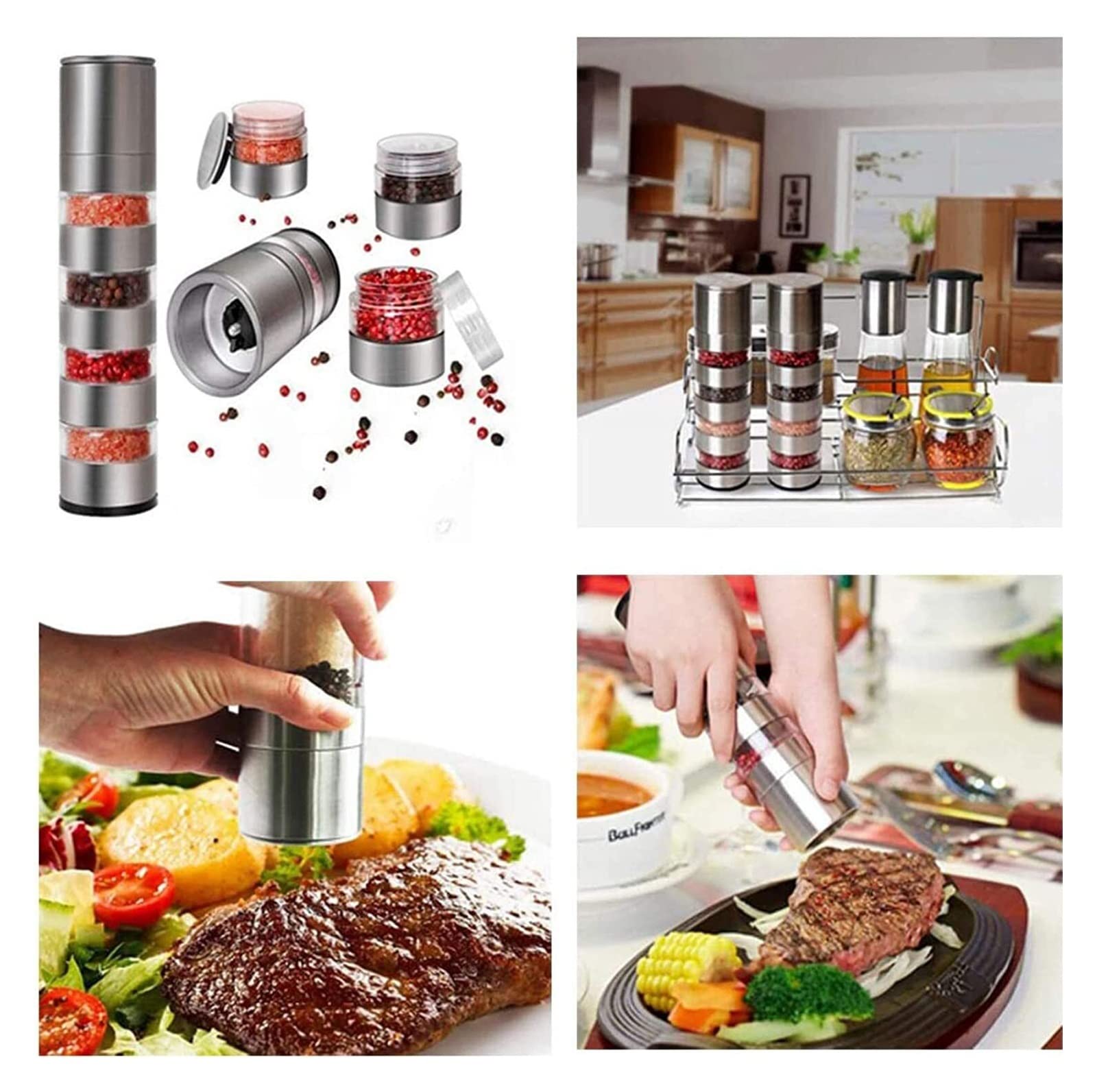 Macinapepe Manuale In Acciaio Inossidabile - Per Sale E Pepe, Portatile E Ricaricabile - Foto 2