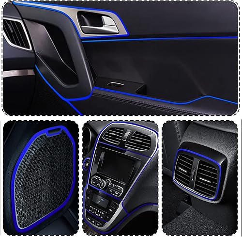 Miniatura 6 de Tiras decorativas para interior de automóvil, 16.4 pies de electrochapado universal para puertas y tablero, accesorios flexibles para el interior