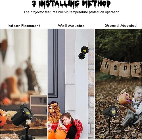 Miniatura 5 de Luces de proyector de Halloween para exteriores, luces de proyector láser de Halloween impermeables con control remoto, decoraciones de focos de