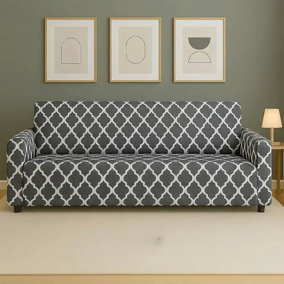 Capa de Sofá Coladinha Malha Spandex 2/3/4 Lugares, capa de sofá antiderrapante zero transparência, capa para sofá não enruga para mobiliário doméstico (Luxo,3 Lugares)