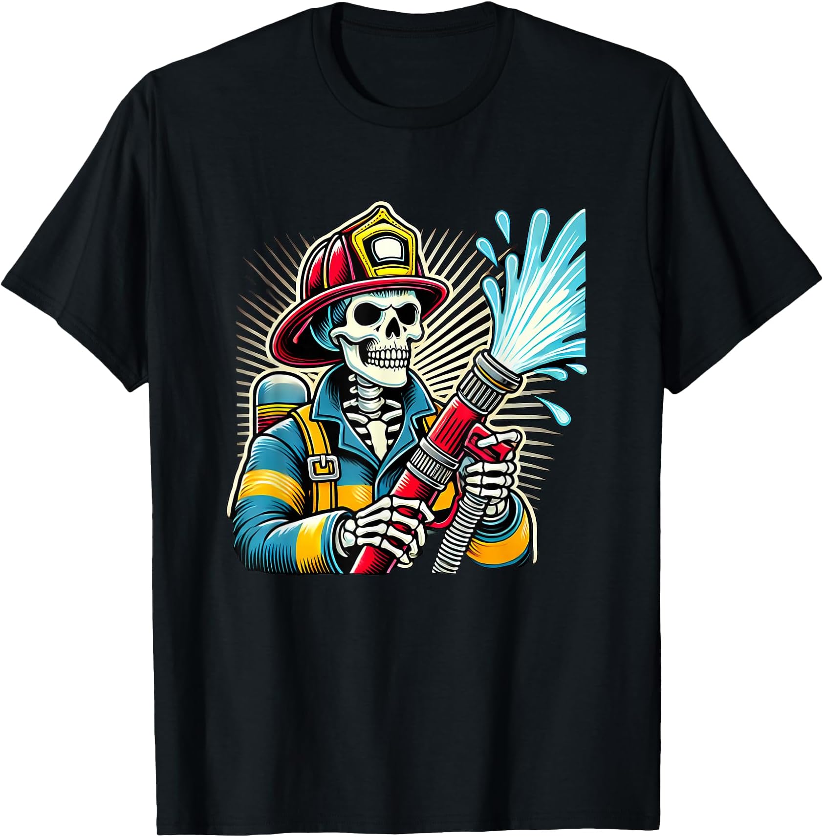 Halloween Skeleton Firefighter T-Shirt