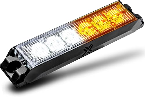 NanoFlare - Cabezal de luz estroboscópica intermitente LED blanco ámbar de 5.25 pulgadas (6 W, clase SAE 1) 72 modos de flash multiunidades