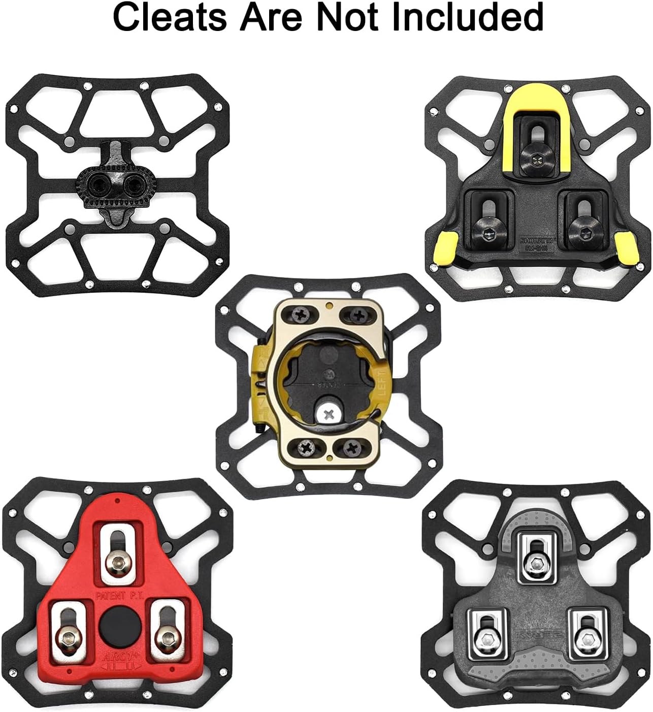 Thinvik Bike Clipless Pedal Platform Adapters Compatible with Shimano SPD-SL/SPD,Look Keo/Delta,Peloton Bike Pedals and Cleats,Clipless Pedals Convert to Flat Pedals - CNC Aluminum Alloy