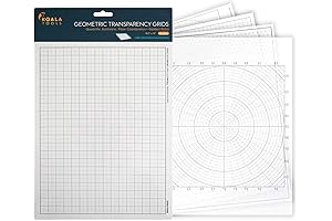 Koala Tools Geometric Grid Overlay Transparency Paper Sheets