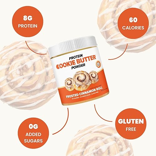 Miniatura 4 de Flexible Dieting Lifestyle Mantequilla de galleta en polvo de proteína de suero  Rollo de canela esmerilado  Apto para dieta cetogénica, baja en