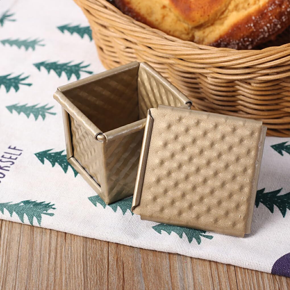 Molde para pan tostado con tapa, fácil de limpiar, 6 uds., versátil, resistente al calor, aleación de aluminio, molde para hornear pan con tapa