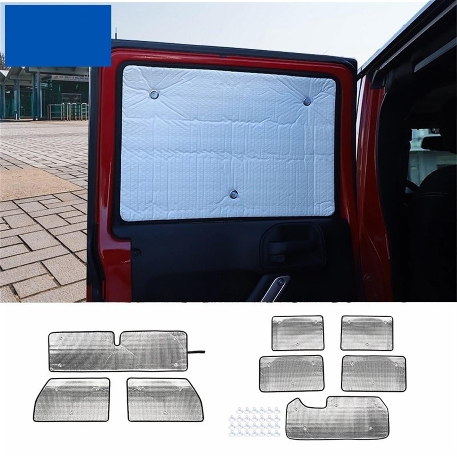 Protector Solar Lateral Coche para Jeep para Wrangler JK 2/4 Puertas 2007-2017, Parasol para Ventana Trasera Y Delantera De Coche, Cubierta Aislante, Almohadilla Sombrilla De Coche (Color : For 4 DOO