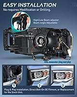 Vista 3 de Nilight Conjunto de faros delanteros Led DRL para Dodge Ram 1500/03 04 05 Dodge Ram 2500 3500 2002-2005, carcasa negra + reflector transparente