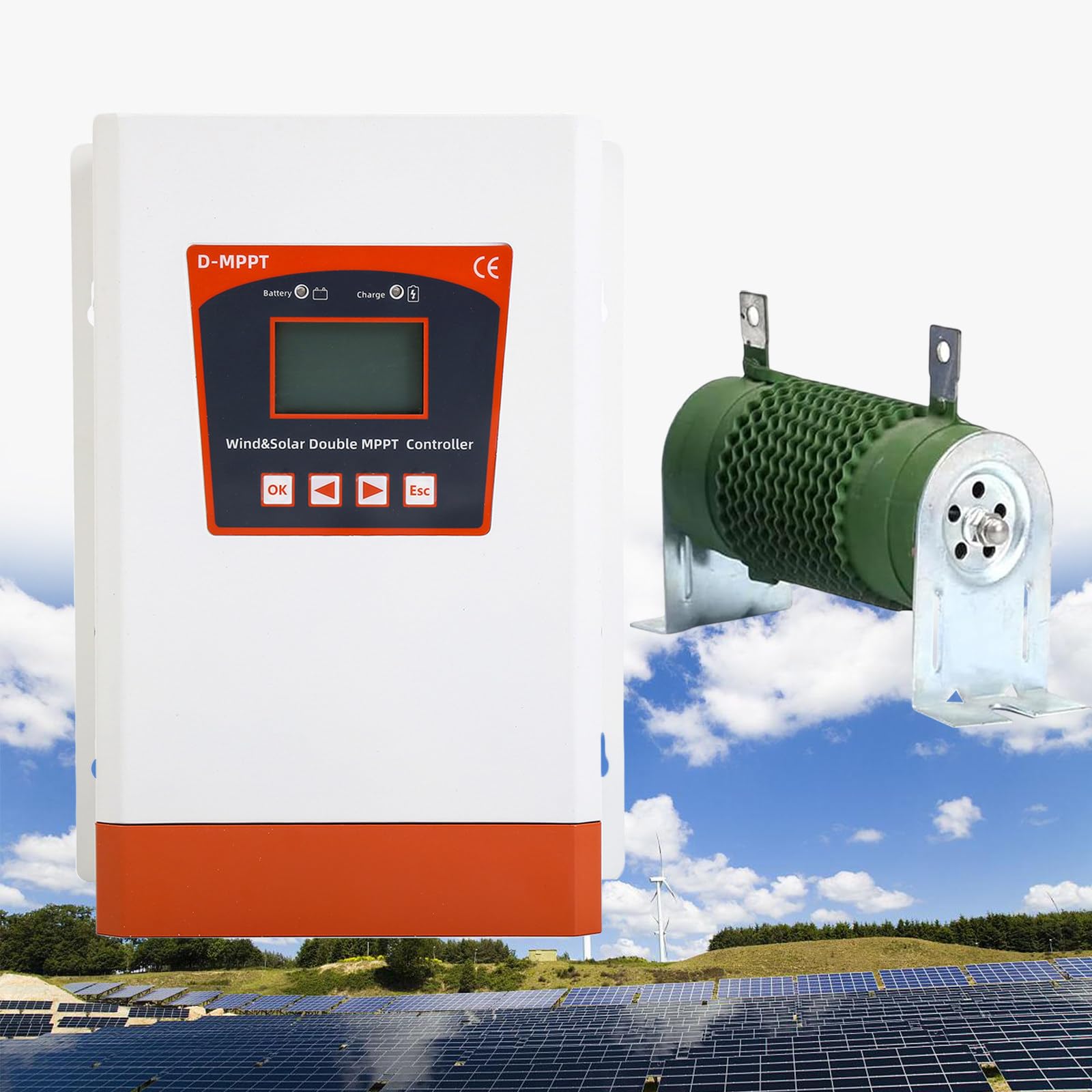 Wind Solar hybrydowy regulator ładowania 12000 W 12 V/24 V/48 V podwójny regulator MPPT Boost do turbiny wiatrowej, akumulatora, ładowarki słonecznej