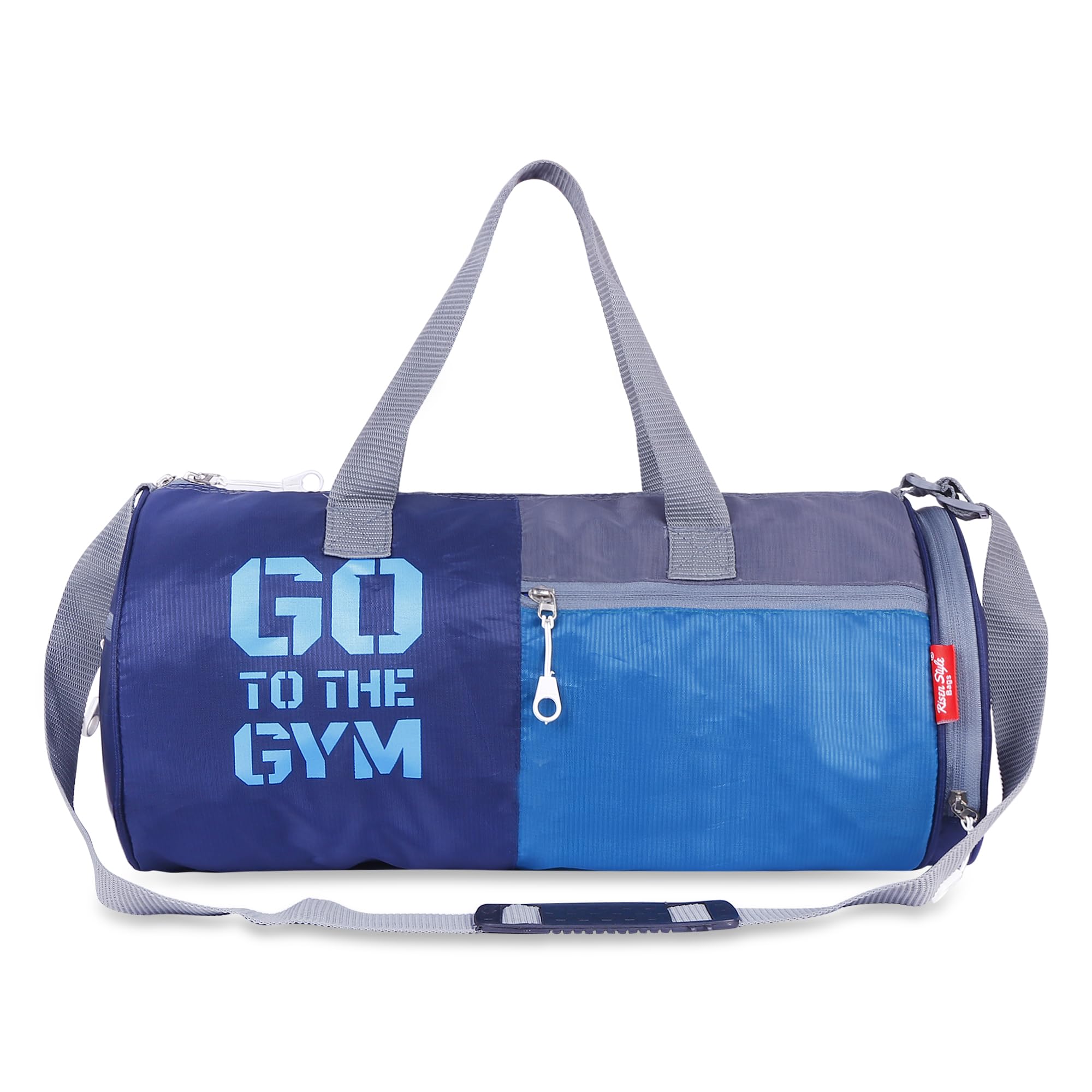 Gym Bags for Men with Separate Shoe Compartment Sports Gym Bags for Women Unisex Duffle Bags for Gym for Carry & Travel Adjustable Duffel Bags Sports Bag - Grey & Navy Blue-image-29