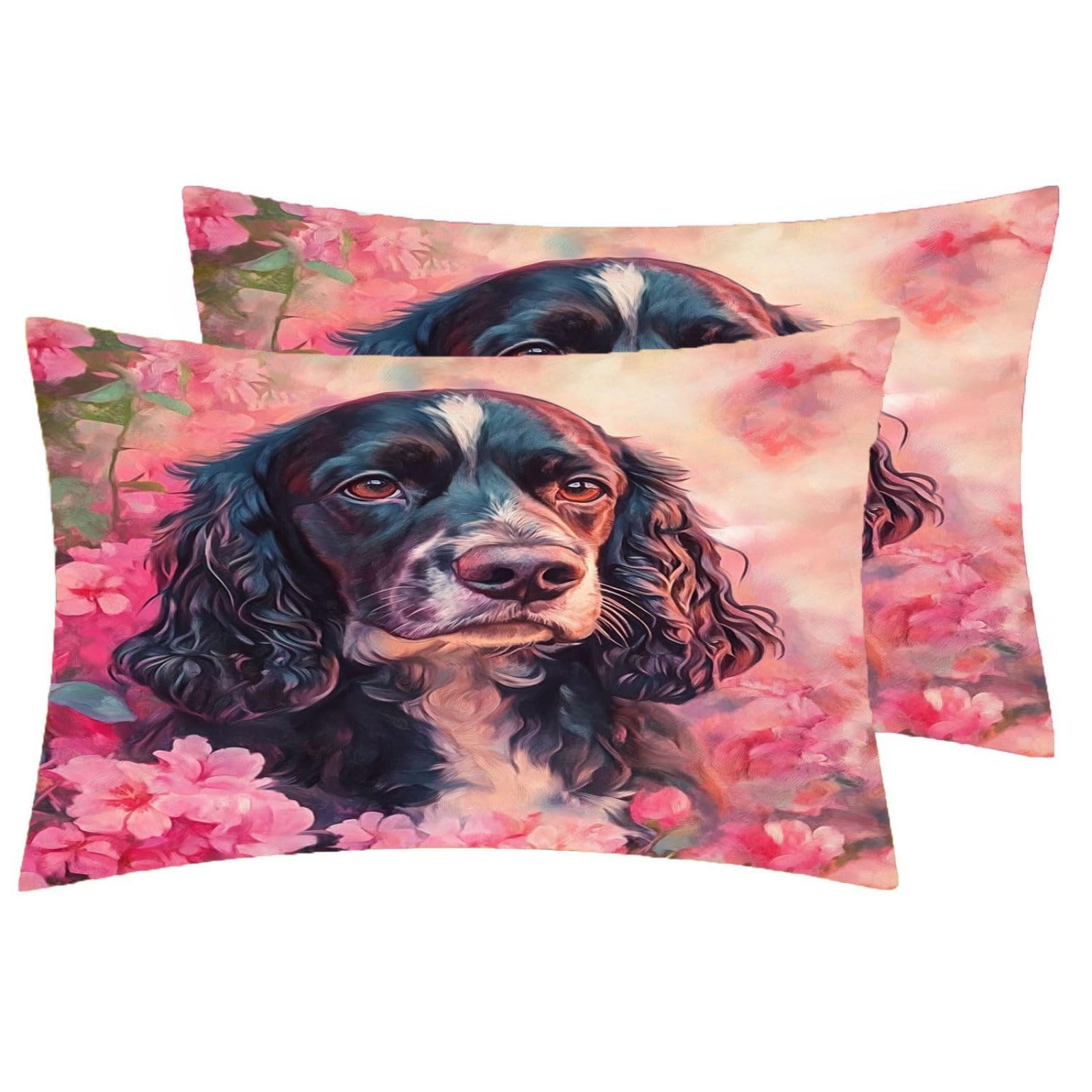 Zestaw pościeli na kołdrę Cocker Spaniel w rozmiarze king size, z zapięciem na zamek błyskawiczny, zestaw pościeli dla dzieci, miękka, hipoalergiczna poszewka na kołdrę z mikrofibry, 230 x