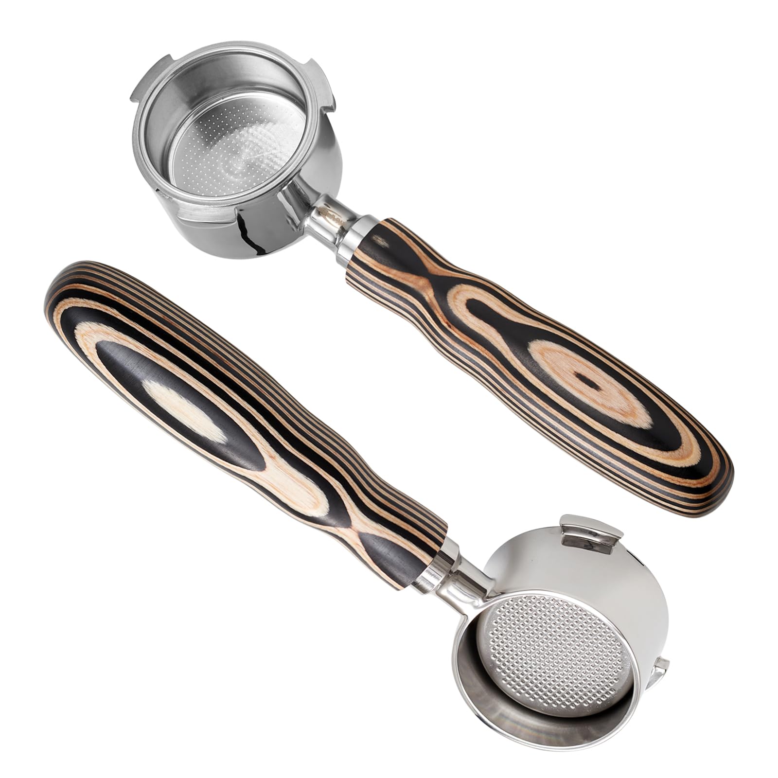 IKAPE Coffee Products, 51mm Bottomless Naked Portafilter Compatible with 51mm Delonghi EC0680, EC0685, SMEG & EUPA Coffee Machines (Included 14g Capacity Filter Basket)