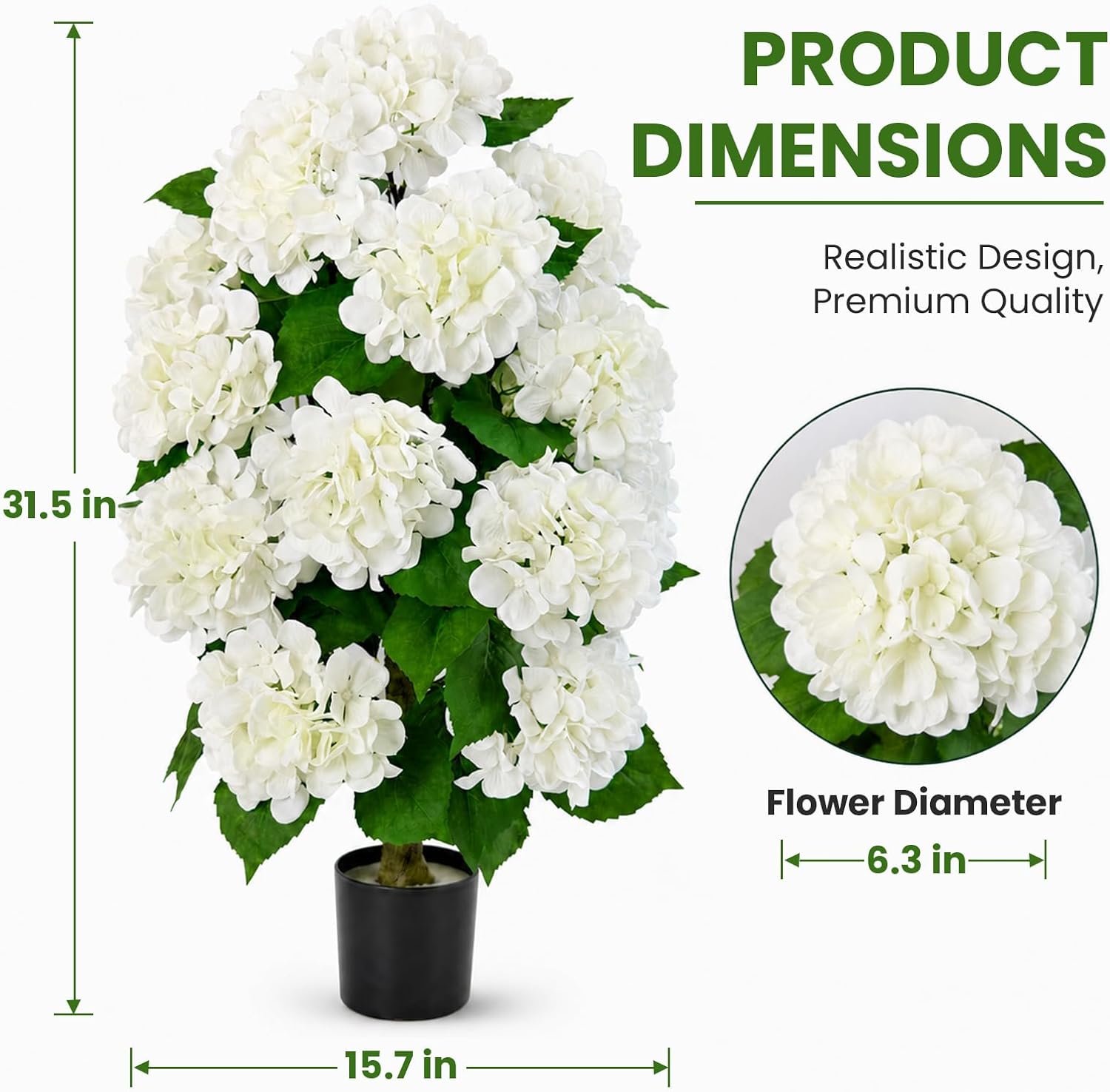 2 Pack Artificial Hydrangea Trees Potted