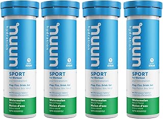 Nuun Sport: Electrolyte Drink Tablets, Box of 4 Tubes (40 servings), Watermelon, Electrolyte Hydration Supplement