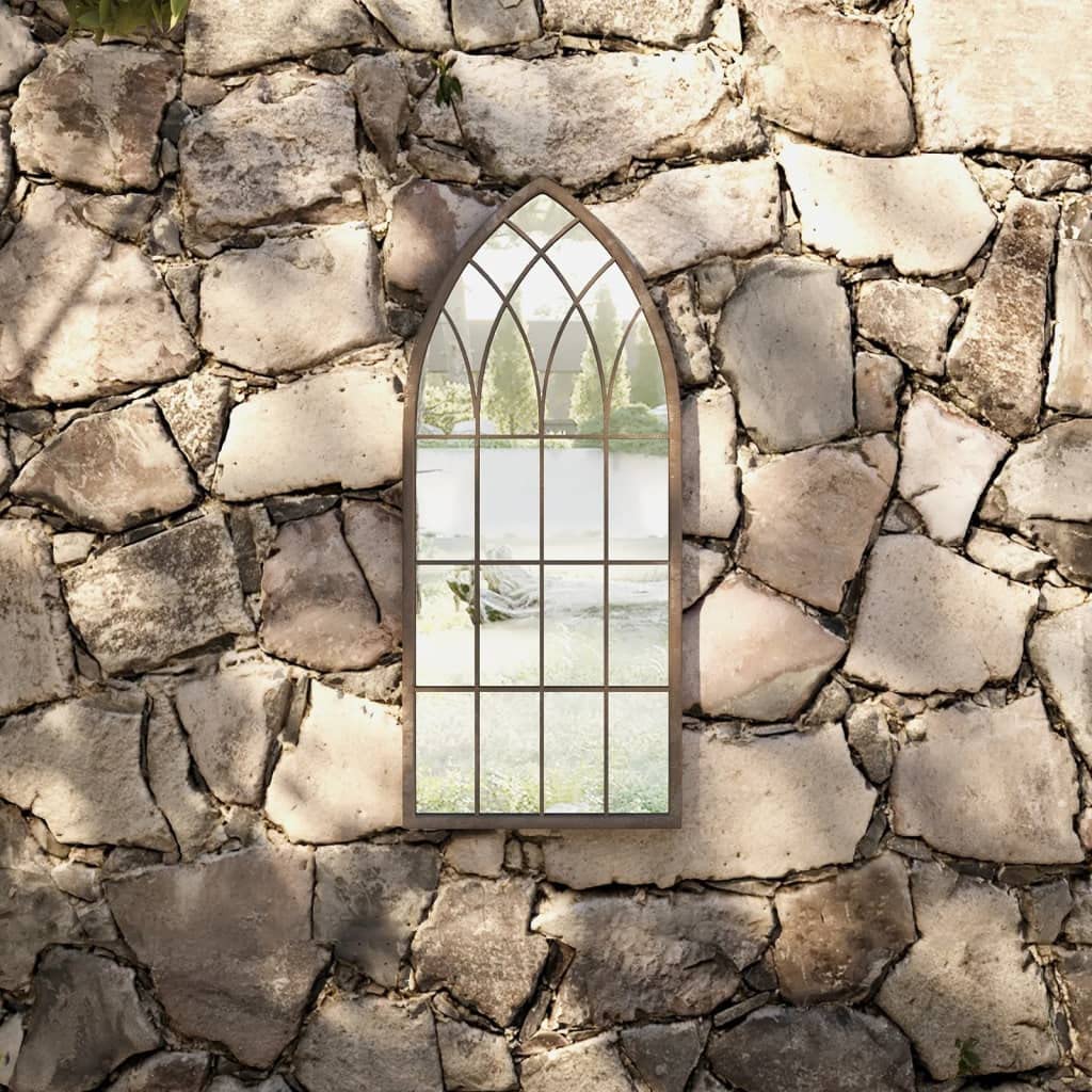 vidaXL Miroir de Jardin Sable 70x30 cm Fer pour Utilisation extérieure