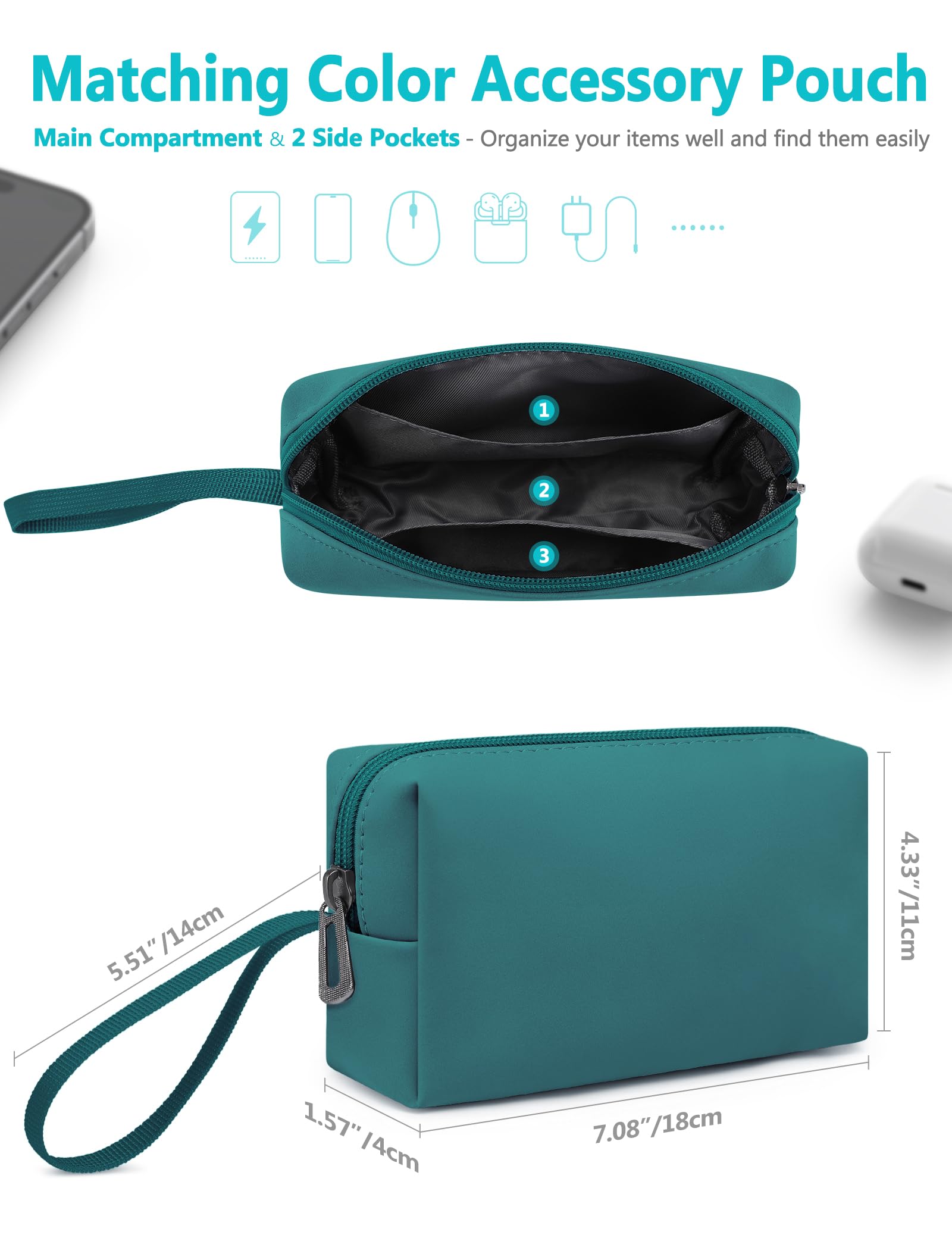 HYZUO 13 Pollici Borsa Custodia PC Portatile con Supporto Regolabile per MacBook Air/Pro 13 M5 A3449 M4 M3 M2 M1 2026-2016, 13" MacBook Neo 2026, Surface Pro, iPad Pro/Air 13 M5-M2, XPS 13,Verde Scuro