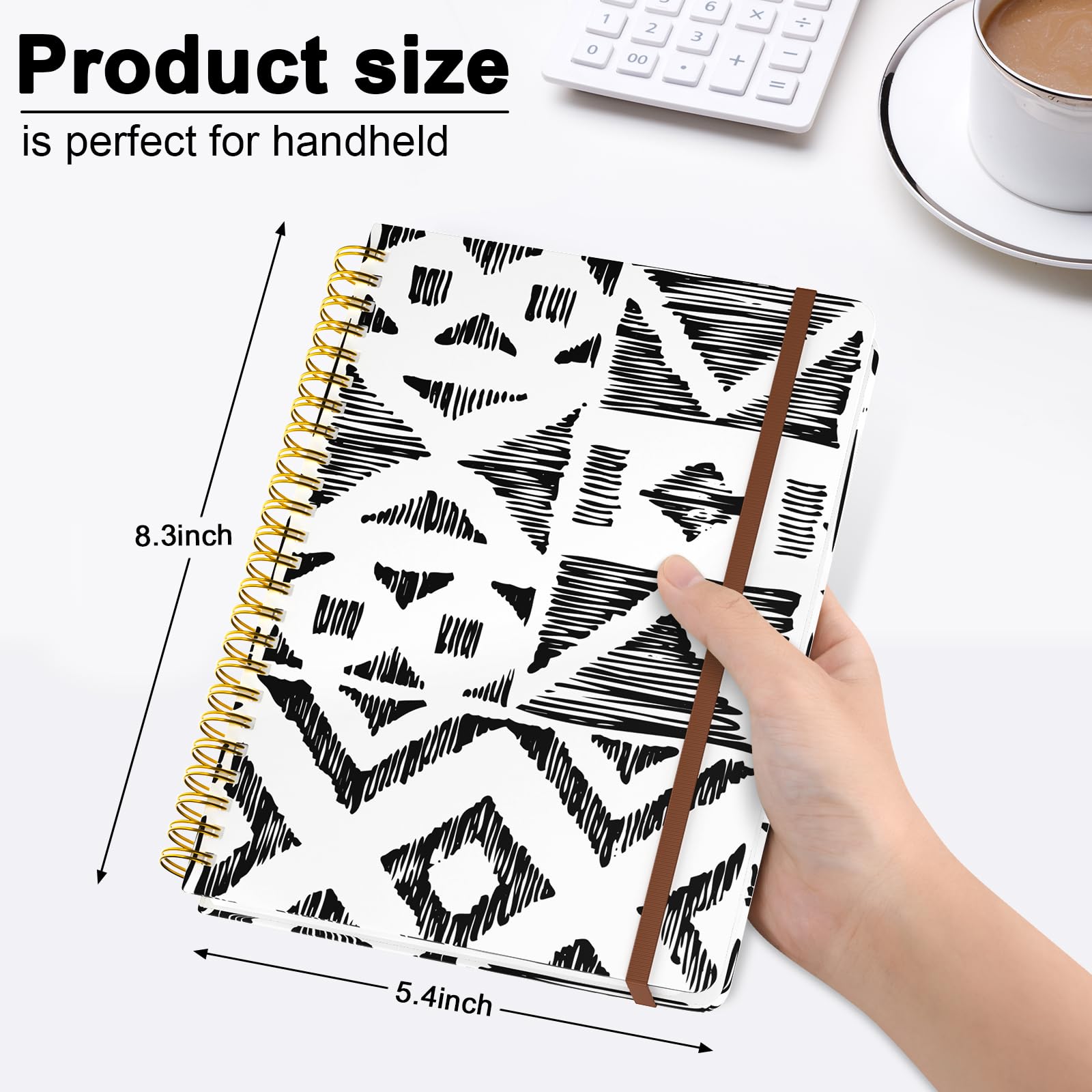 Hnogri Spiral Journal Notebook, Hardcover Lined Journal for Women Medium 6 x 8.4 in, 160 Pages Thick Paper - Image 2