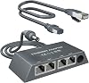 Starlink イーサネットアダプター 4ポート Gen 3 & Mini用 イーサネットケーブル付き 1.6フィート 1Gbps 有線ネットワークアダプター RJ45ポート4個付き 有線接続用 同時に安定したインターネット 4つのデバイス用